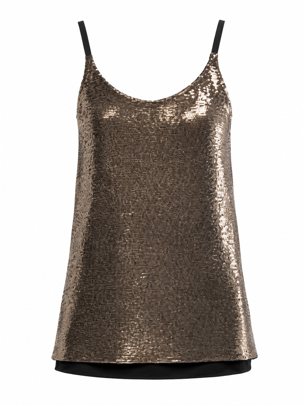 Maje Metallic Sequin Cami in Bronze